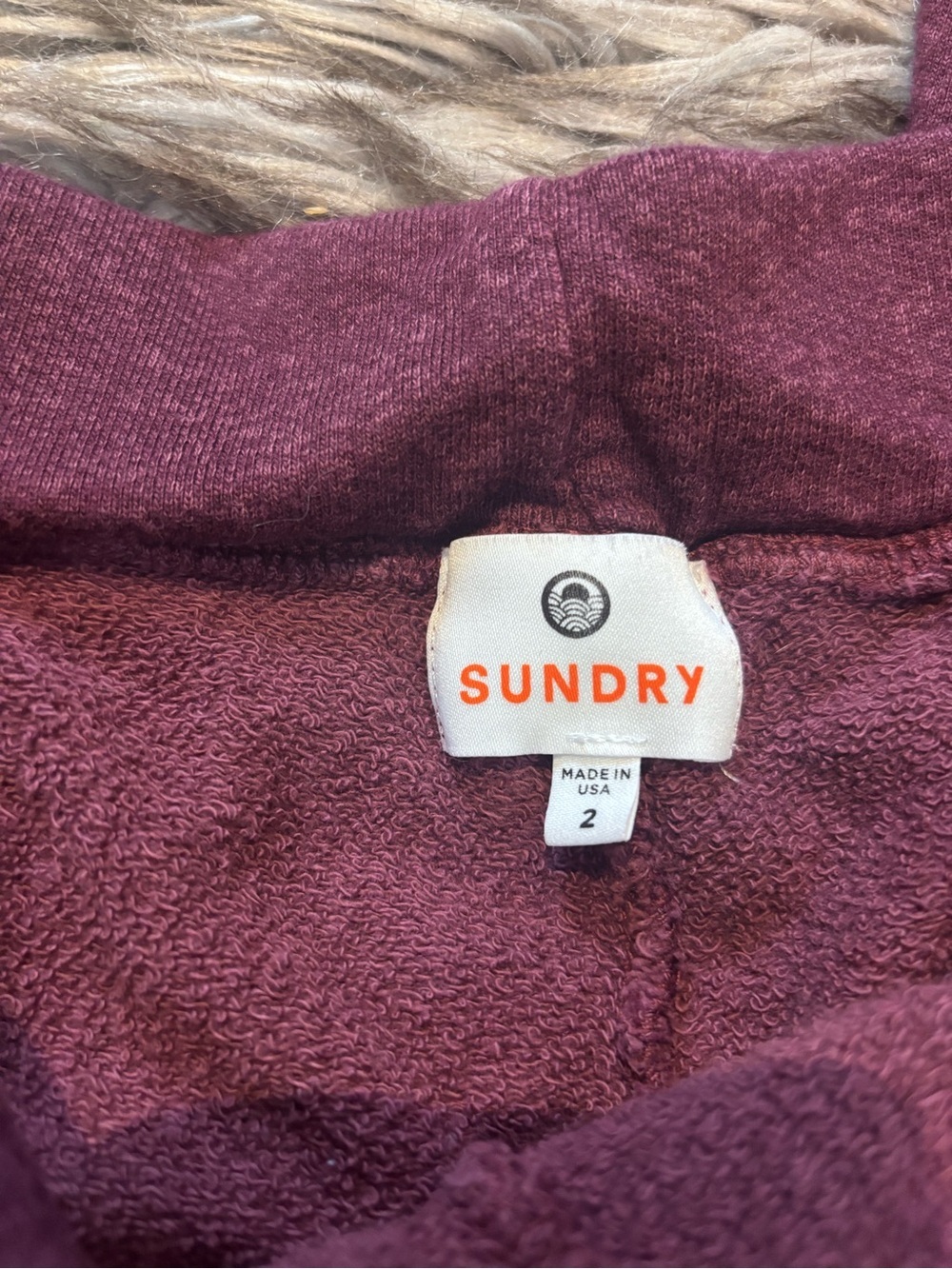 Sundry Multicolour Ribbed Sweatpants in Wine Size Medium Size 2 - Picture 5 of 6